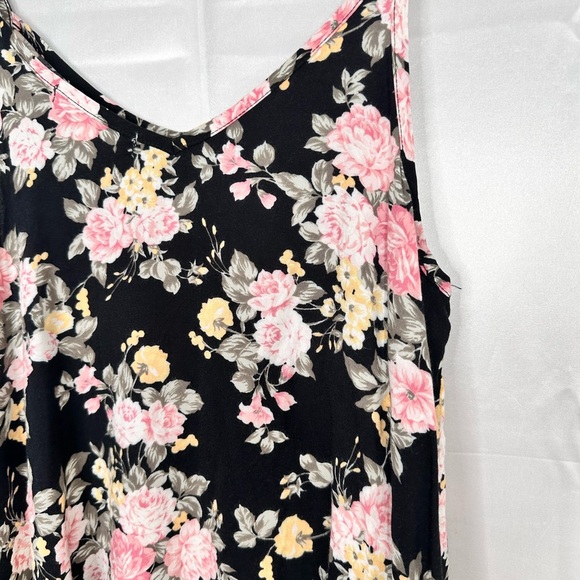 Wallflower Floral Black and Pink Slip Dress Size L - Picture 6 of 9